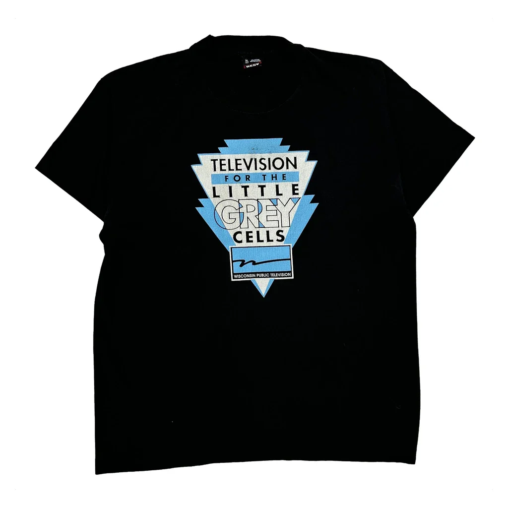 Wisconsin Public Television Fruit Of The Loom Single Stitch T-Shirt - XL Black Cotton Blend