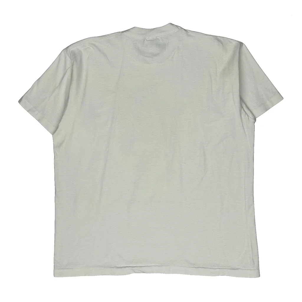 Wolf Graphic Fruit Of The Loom Graphic T-Shirt - XL White Cotton - Image 2
