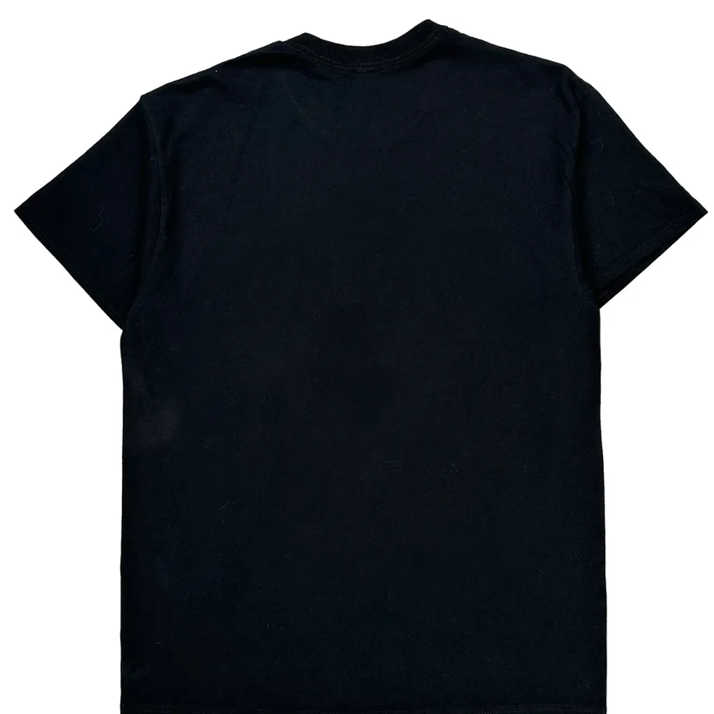 Wolf Howling At The Moon Unbranded Graphic T-Shirt - Medium Black Cotton - Image 6