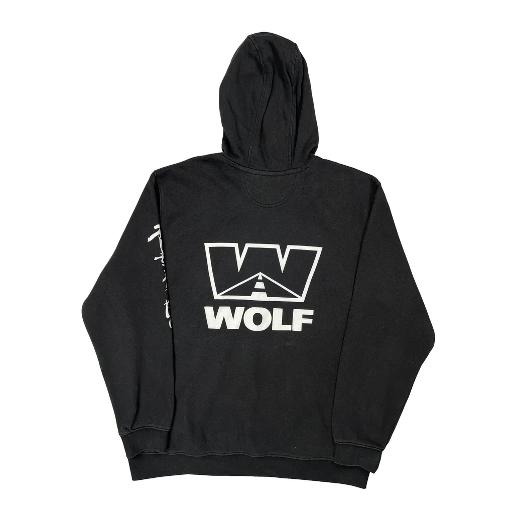 Wolf Logo Carhartt Graphic Hoodie - XL Black Cotton - Image 2