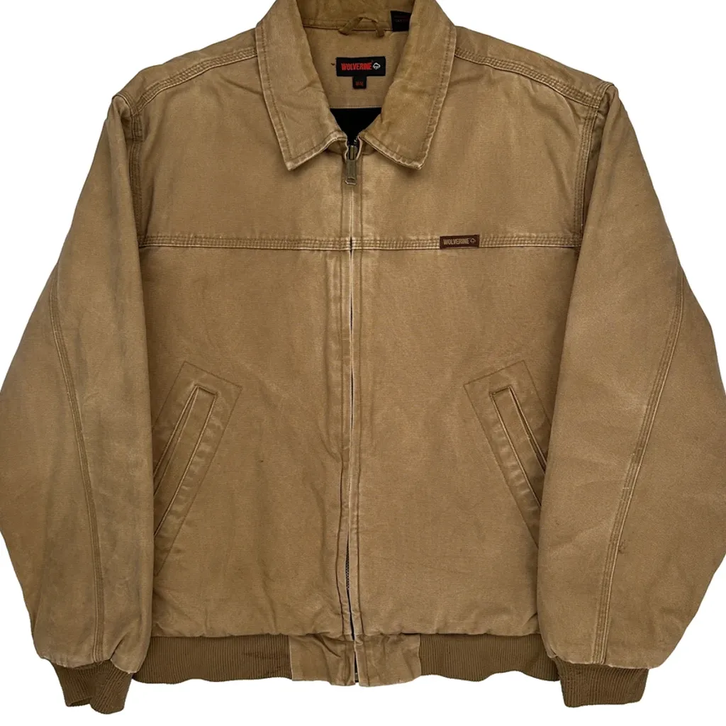 Wolverine Detroit Workwear Santa Fe Bomber Jacket - Medium Brown Cotton - Image 5