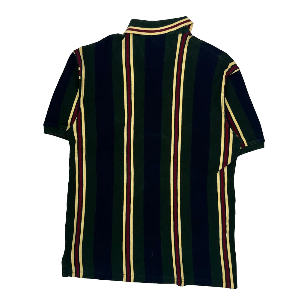 Woods & Woods Striped Polo Shirt - XL Green Cotton - Image 2