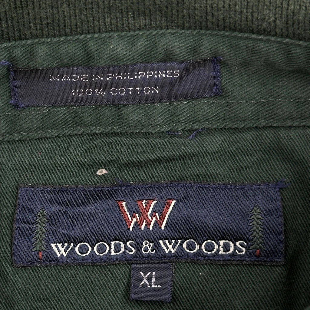 Woods & Woods Striped Polo Shirt - XL Green Cotton - Image 3