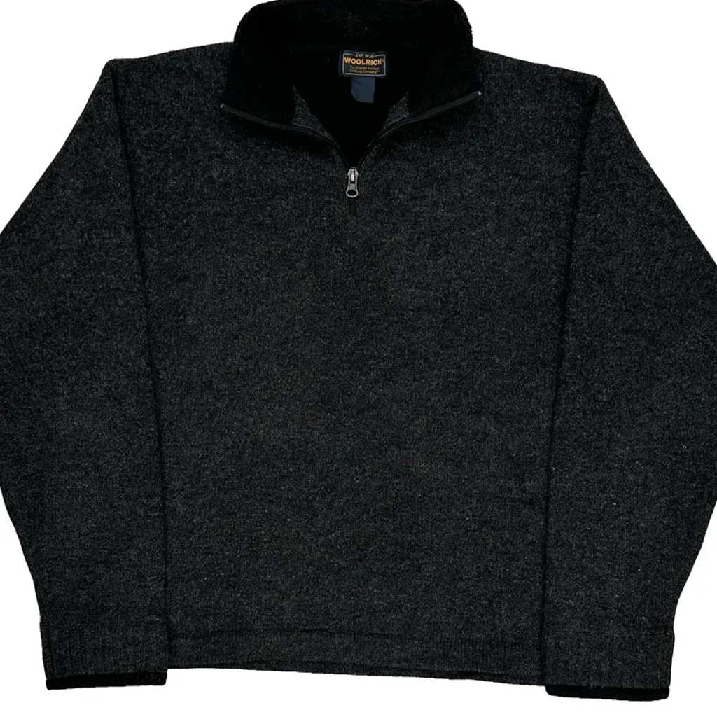 Woolrich 1/4 Zip - Large Grey Wool - Image 4