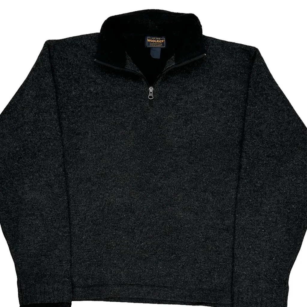 Woolrich 1/4 Zip - Large Grey Wool - Image 5