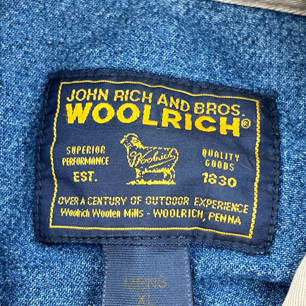 Woolrich Contrast Stitch Denim Shirt - XL Blue Denim - Image 3