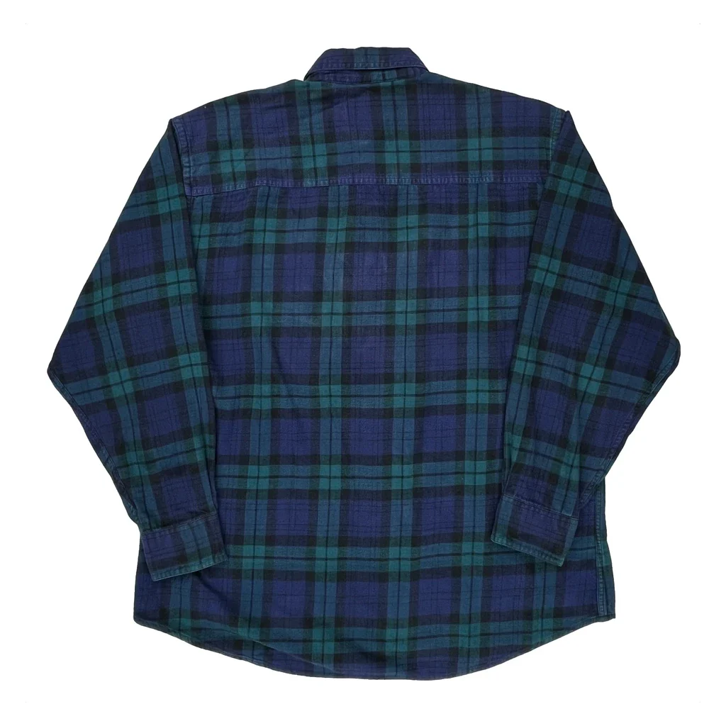 Woolrich Checked Flannel Shirt - Large Blue Cotton - Image 2