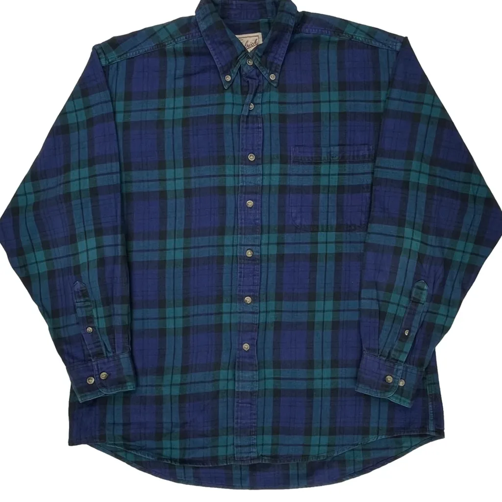 Woolrich Checked Flannel Shirt - Large Blue Cotton - Image 5