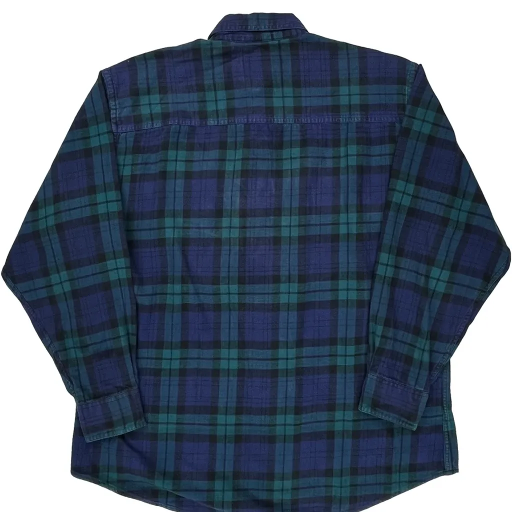 Woolrich Checked Flannel Shirt - Large Blue Cotton - Image 7