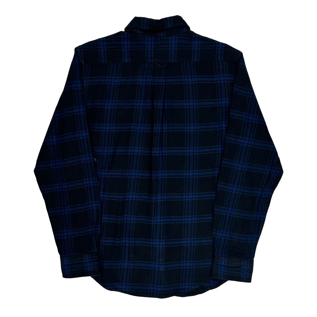 Woolrich Checked Flannel Shirt - Medium Blue Cotton - Image 2