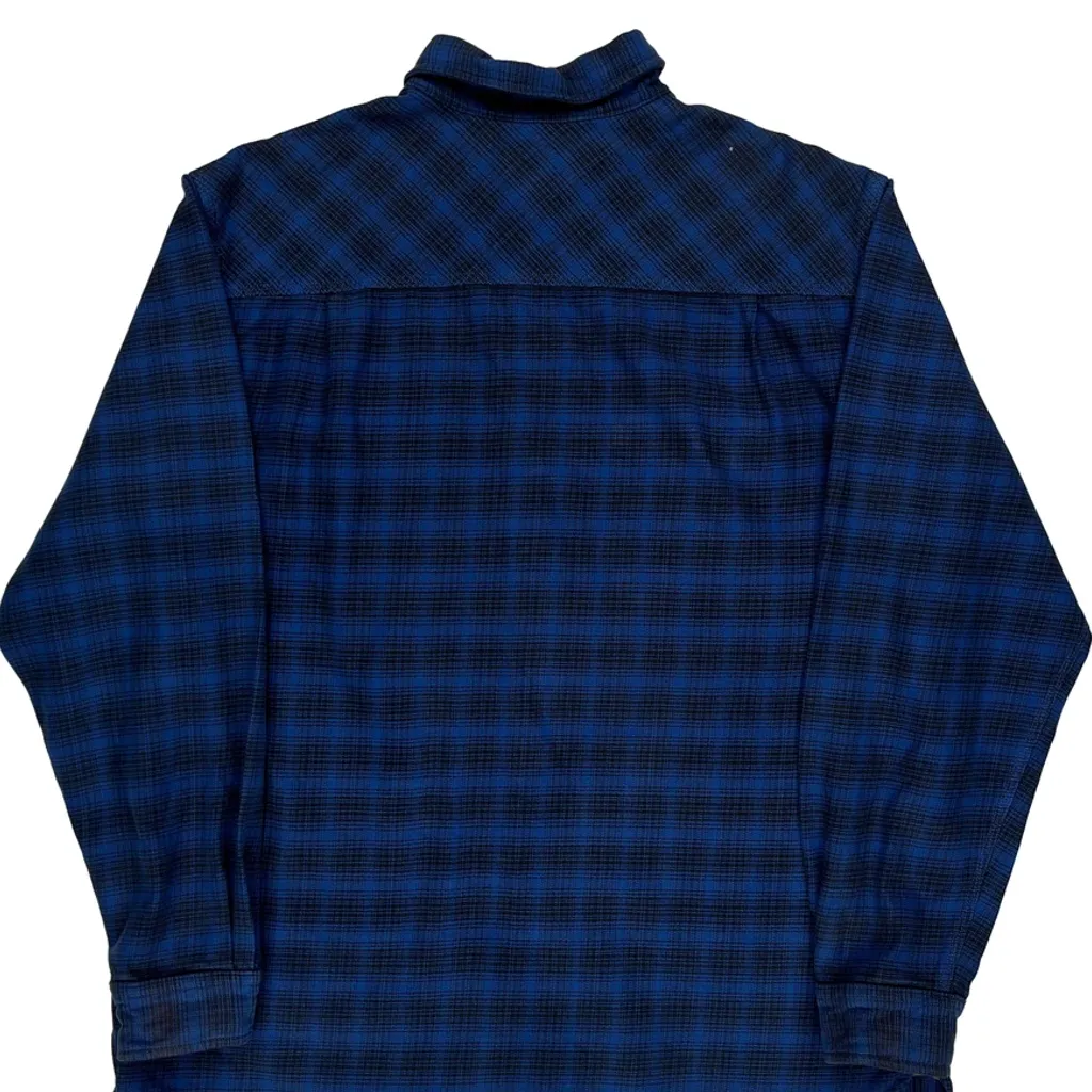 Woolrich Checked Flannel Shirt - XL Blue Cotton - Image 6