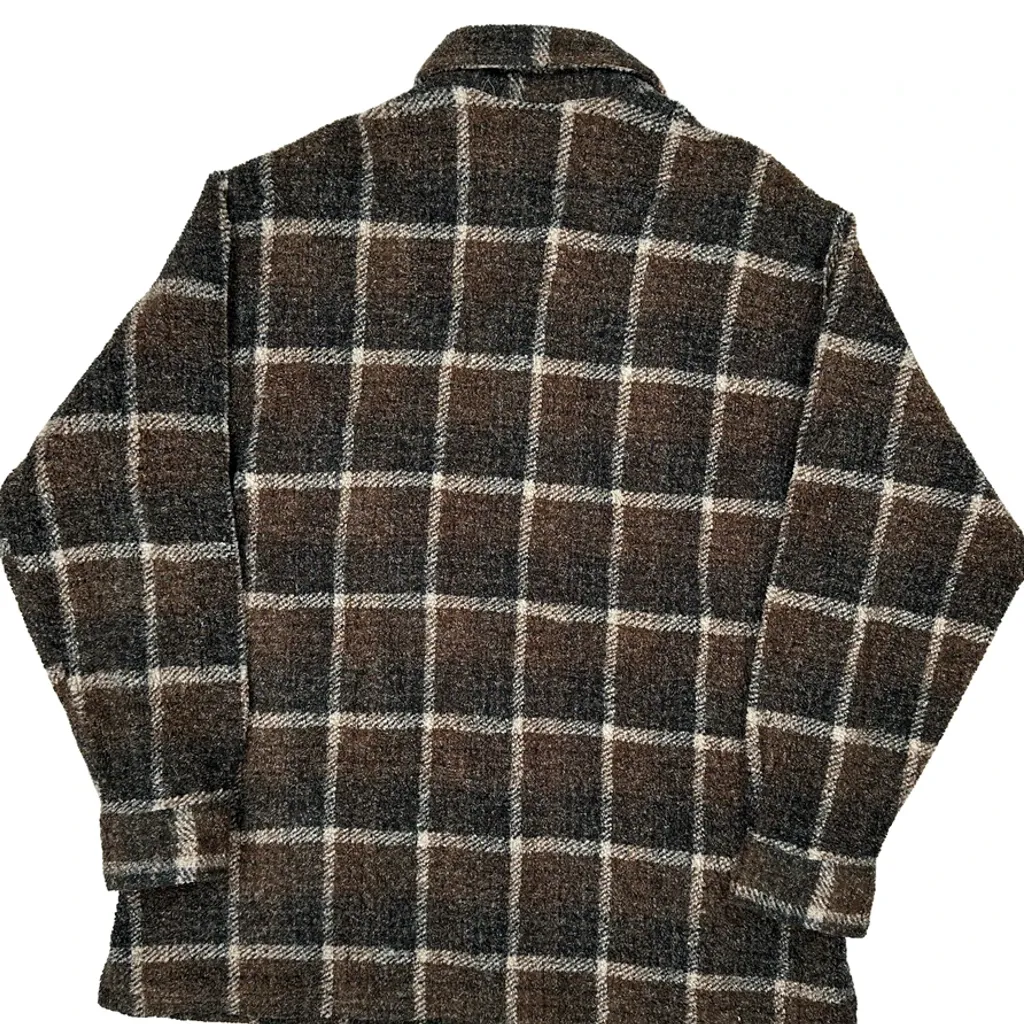 Woolrich Checked Flannel Shirt - Large Brown Wool - Image 7
