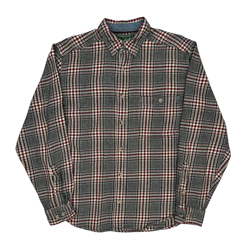 Woolrich Checked Flannel Shirt - Medium Gray Cotton