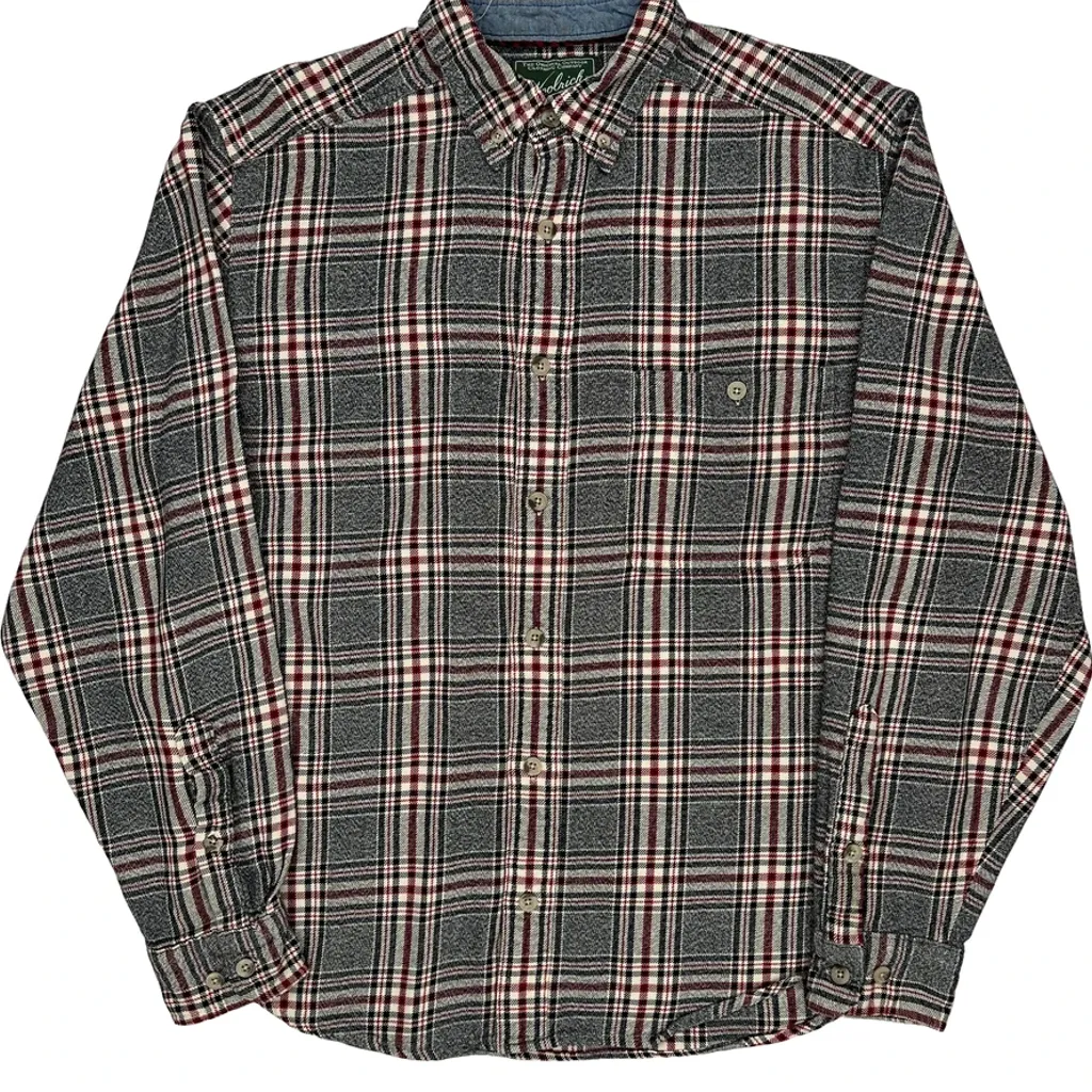 Woolrich Checked Flannel Shirt - Medium Gray Cotton - Image 4