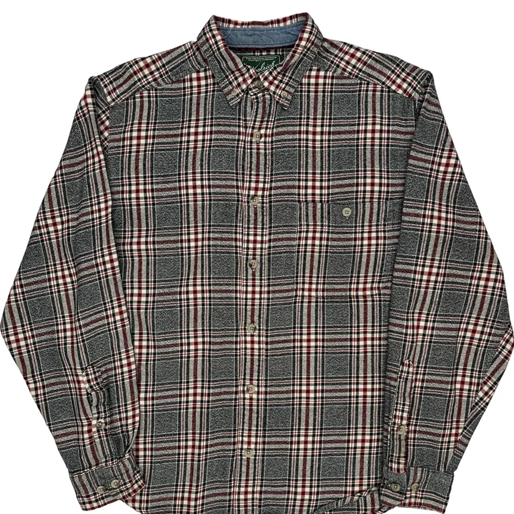 Woolrich Checked Flannel Shirt - Medium Gray Cotton - Image 5