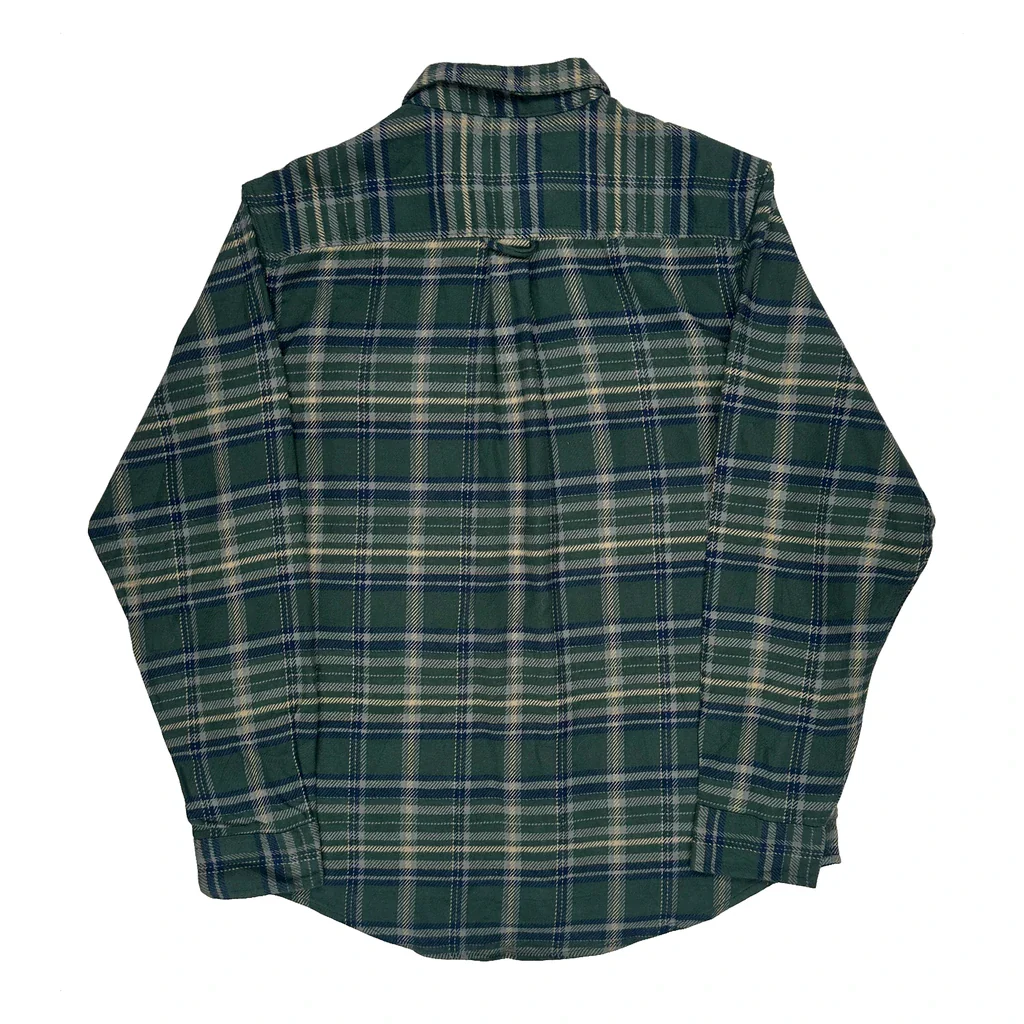 Woolrich Checked Flannel Shirt - Large Green Cotton - Image 2