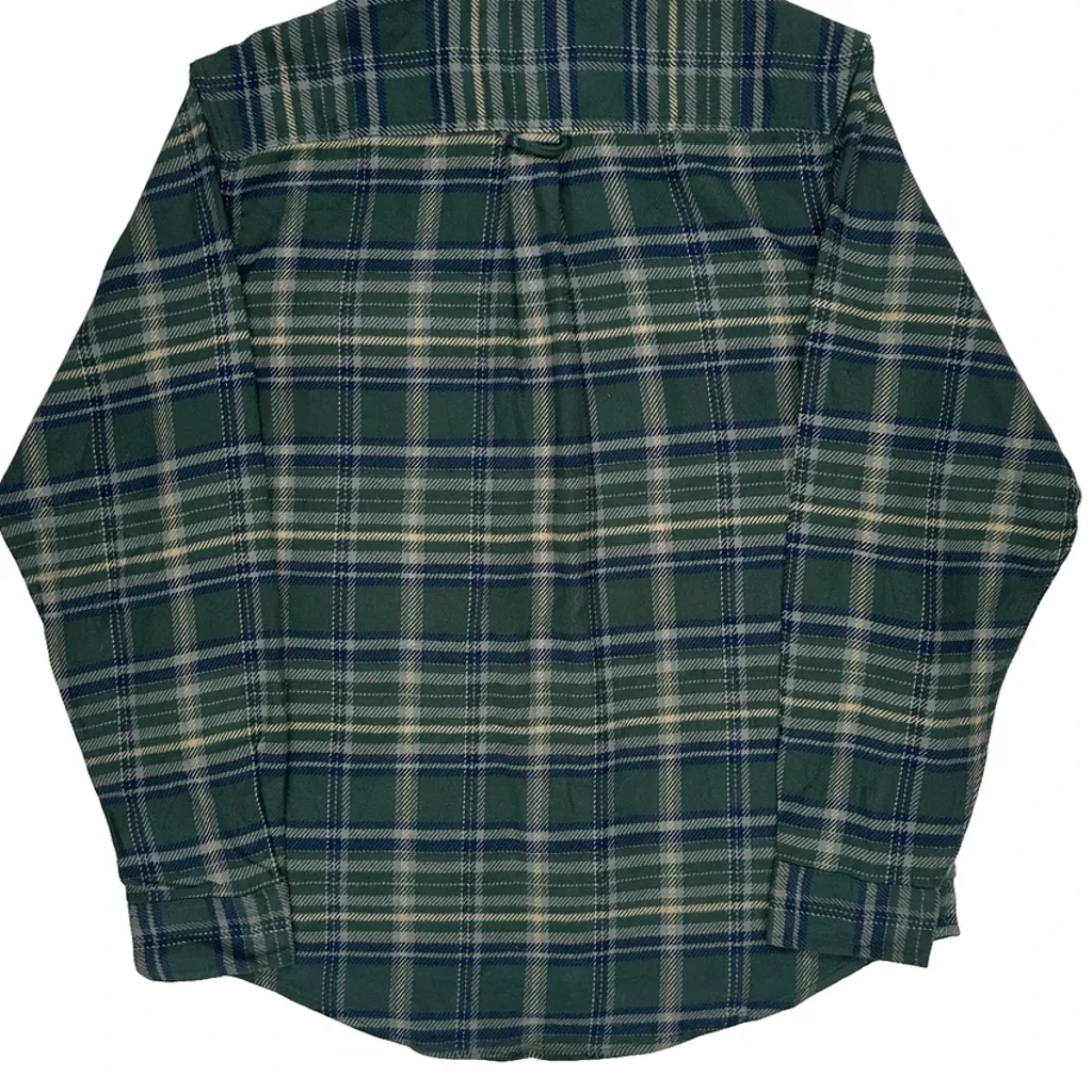Woolrich Checked Flannel Shirt - Large Green Cotton - Image 6