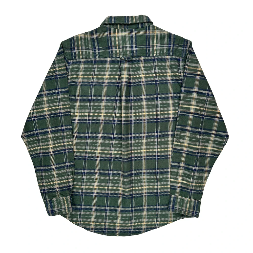 Woolrich Checked Flannel Shirt - Large Green Cotton - Image 2