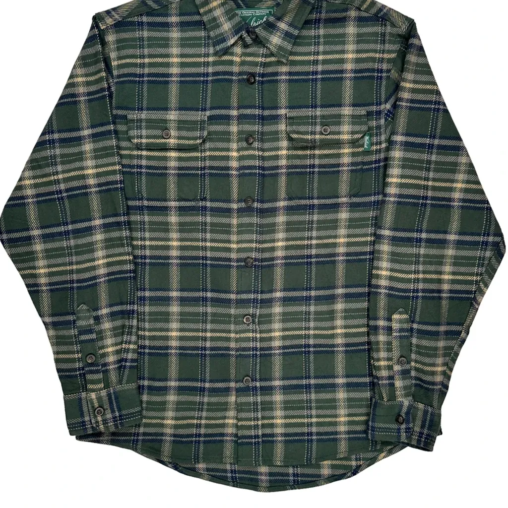 Woolrich Checked Flannel Shirt - Large Green Cotton - Image 5