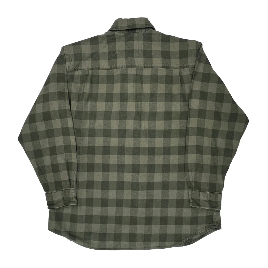 Woolrich Checked Flannel Shirt - Large Green Cotton - Image 2