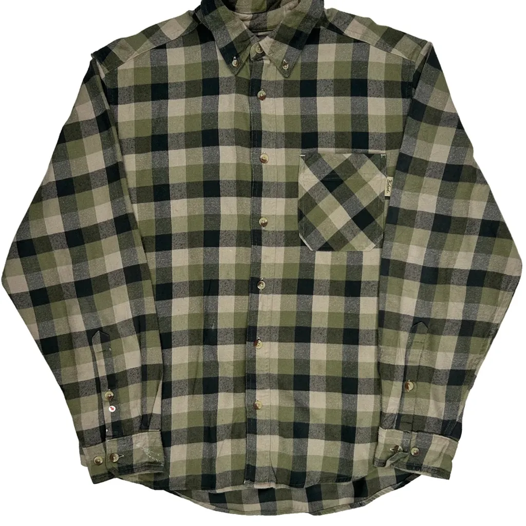 Woolrich Checked Flannel Shirt - Large Green Cotton - Image 5