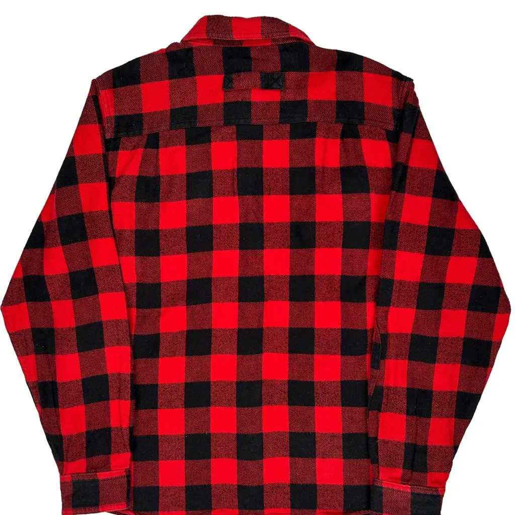 Woolrich Checked Flannel Shirt - Large Red Wool - Image 6