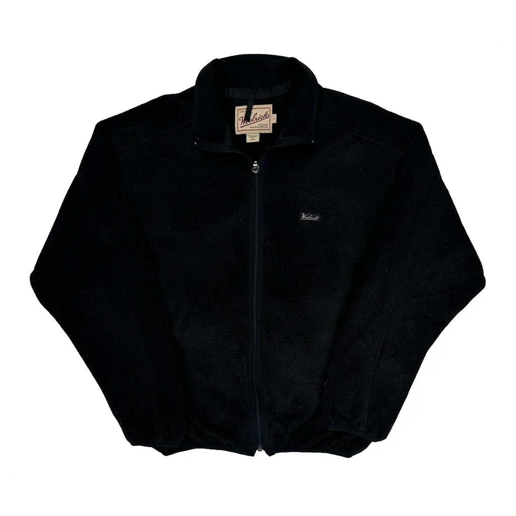 Woolrich Fleece Jacket - Large Black Polyester
