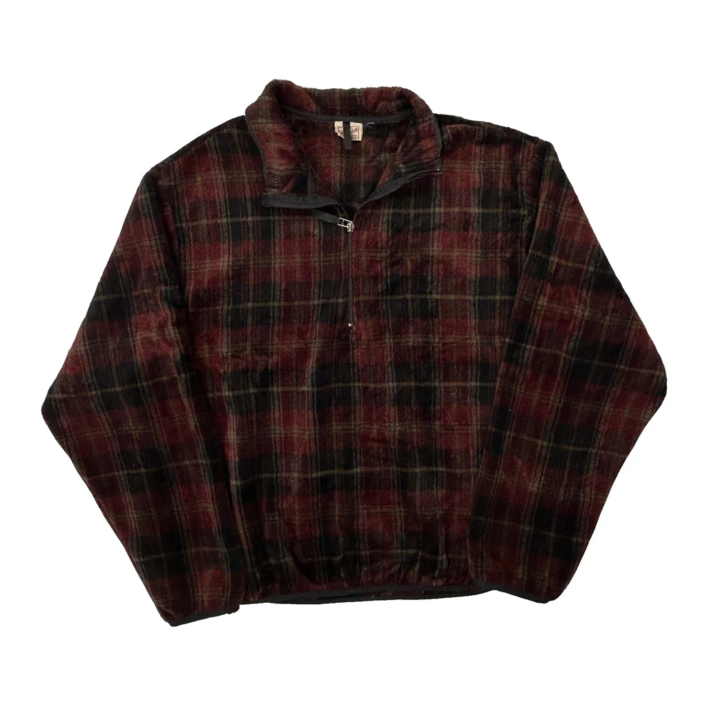 Woolrich Checked Fleece - No Size Burgundy Wool