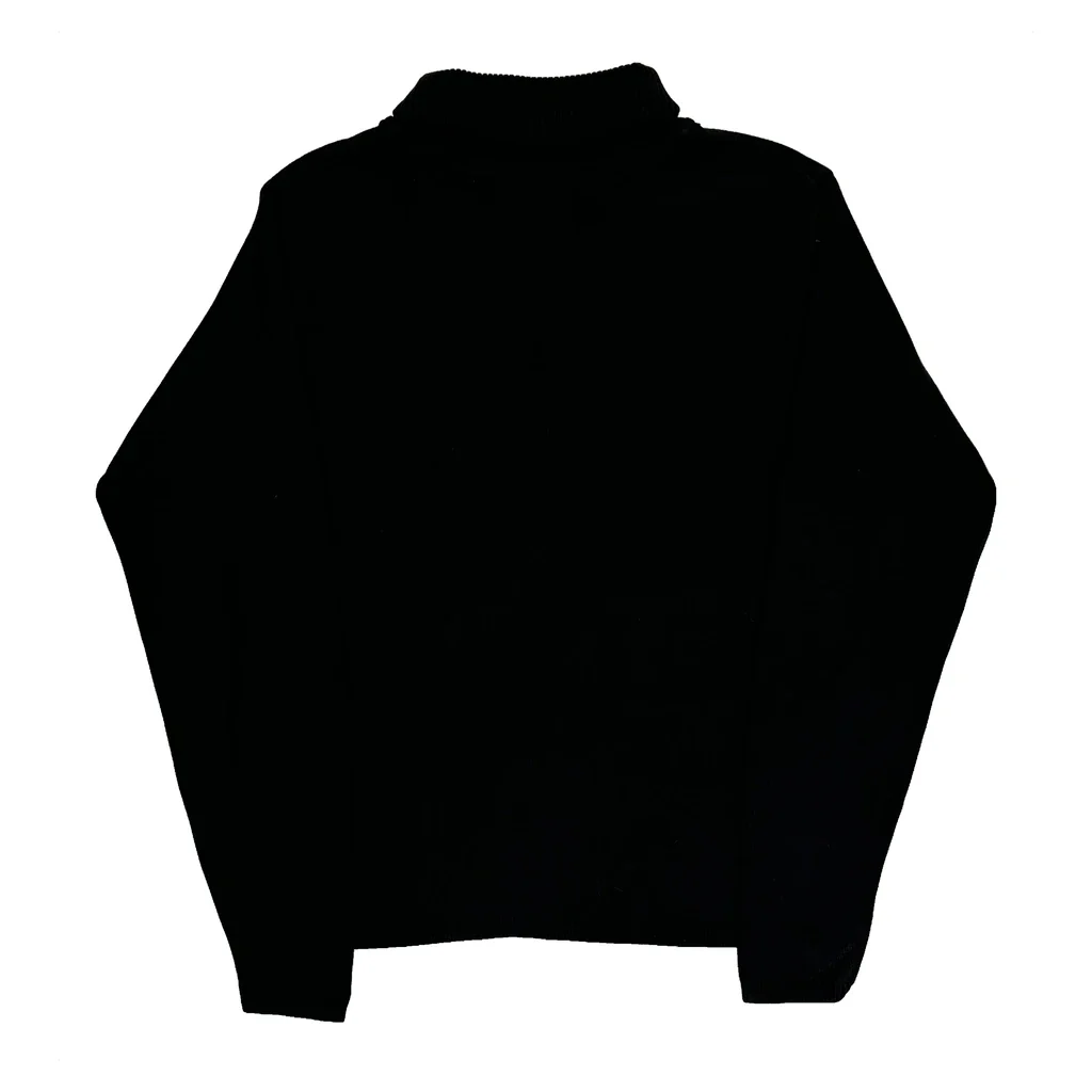 Woolrich Roll Neck Jumper - Medium Black Cotton - Image 2