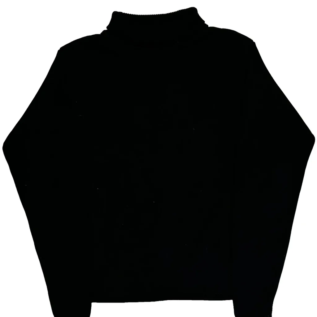 Woolrich Roll Neck Jumper - Medium Black Cotton - Image 4