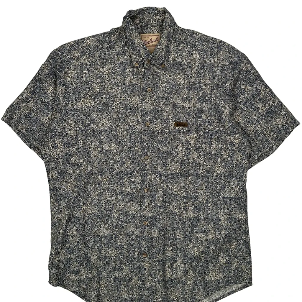 Woolrich Short Sleeve Shirt - Medium Blue Cotton - Image 4