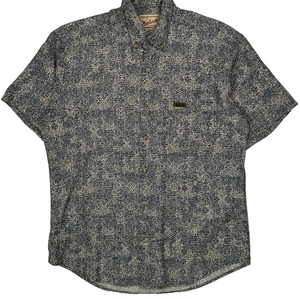 Woolrich Short Sleeve Shirt - Medium Blue Cotton - Image 5