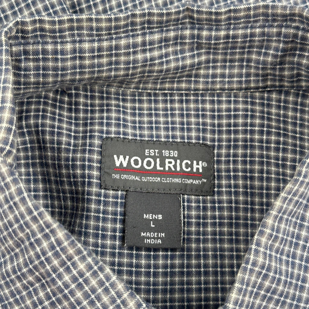 Woolrich Checked Short Sleeve Shirt - Large Gray Cotton - Image 3