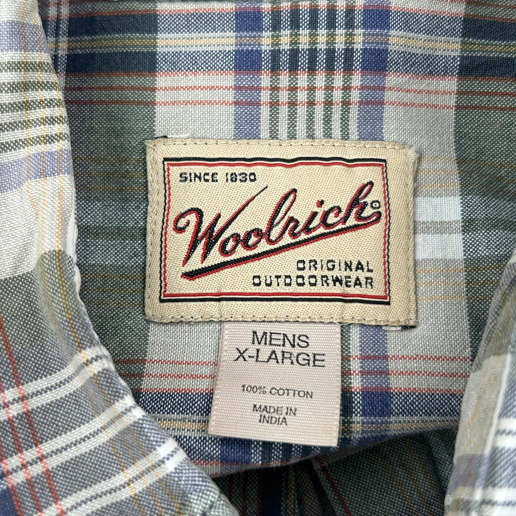 Woolrich Checked Short Sleeve Shirt - XL Green Cotton - Image 3