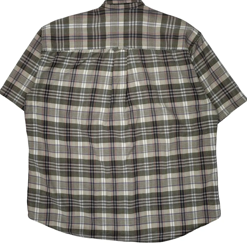 Woolrich Checked Short Sleeve Shirt - XL Green Cotton - Image 6