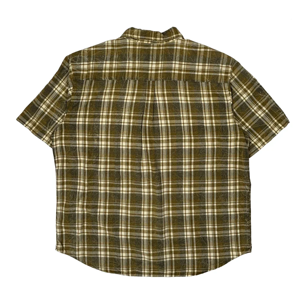 Woolrich Checked Short Sleeve Shirt - XL Green Cotton - Image 2