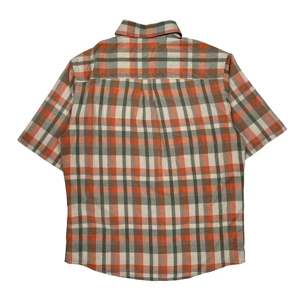 Woolrich Checked Short Sleeve Shirt - Medium Multicoloured Cotton - Image 2
