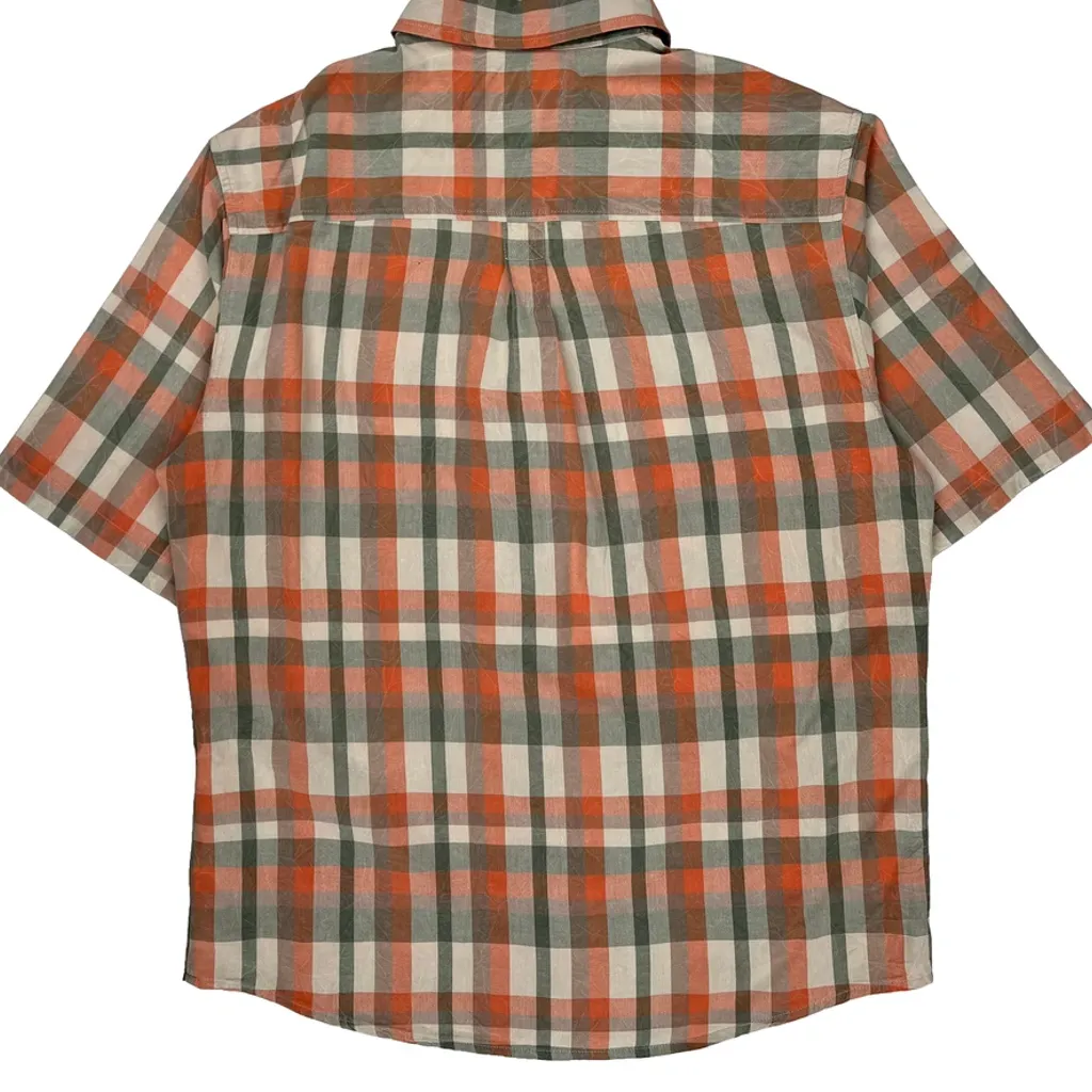 Woolrich Checked Short Sleeve Shirt - Medium Multicoloured Cotton - Image 6
