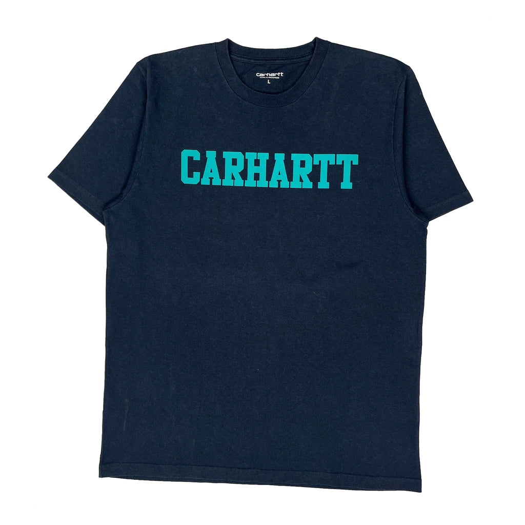 Work In Progress Carhartt Spellout T-Shirt - Large Black Cotton