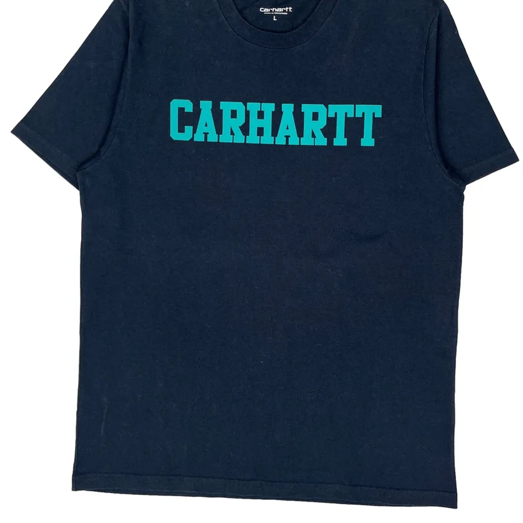 Work In Progress Carhartt Spellout T-Shirt - Large Black Cotton - Image 5