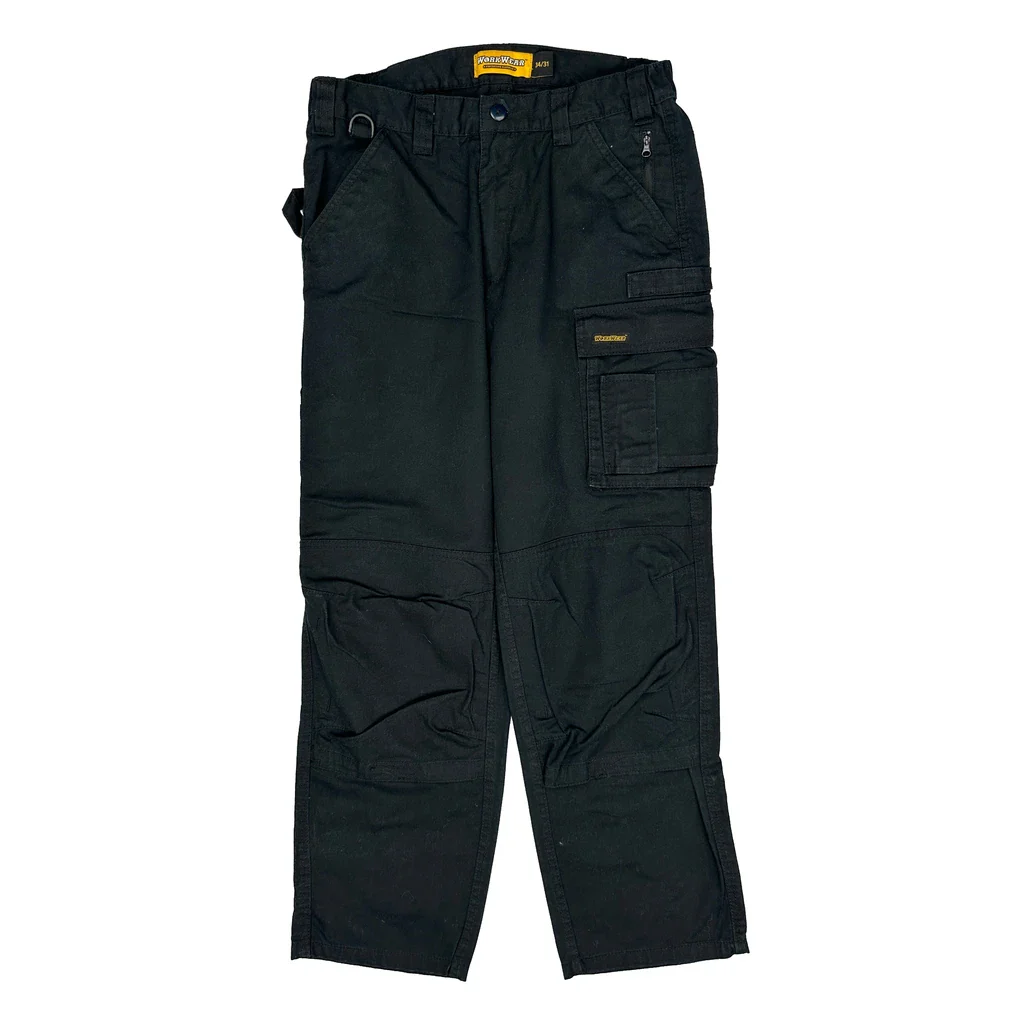 Workwear Cargo Trousers - 34W 31L Black Cotton - Image 2