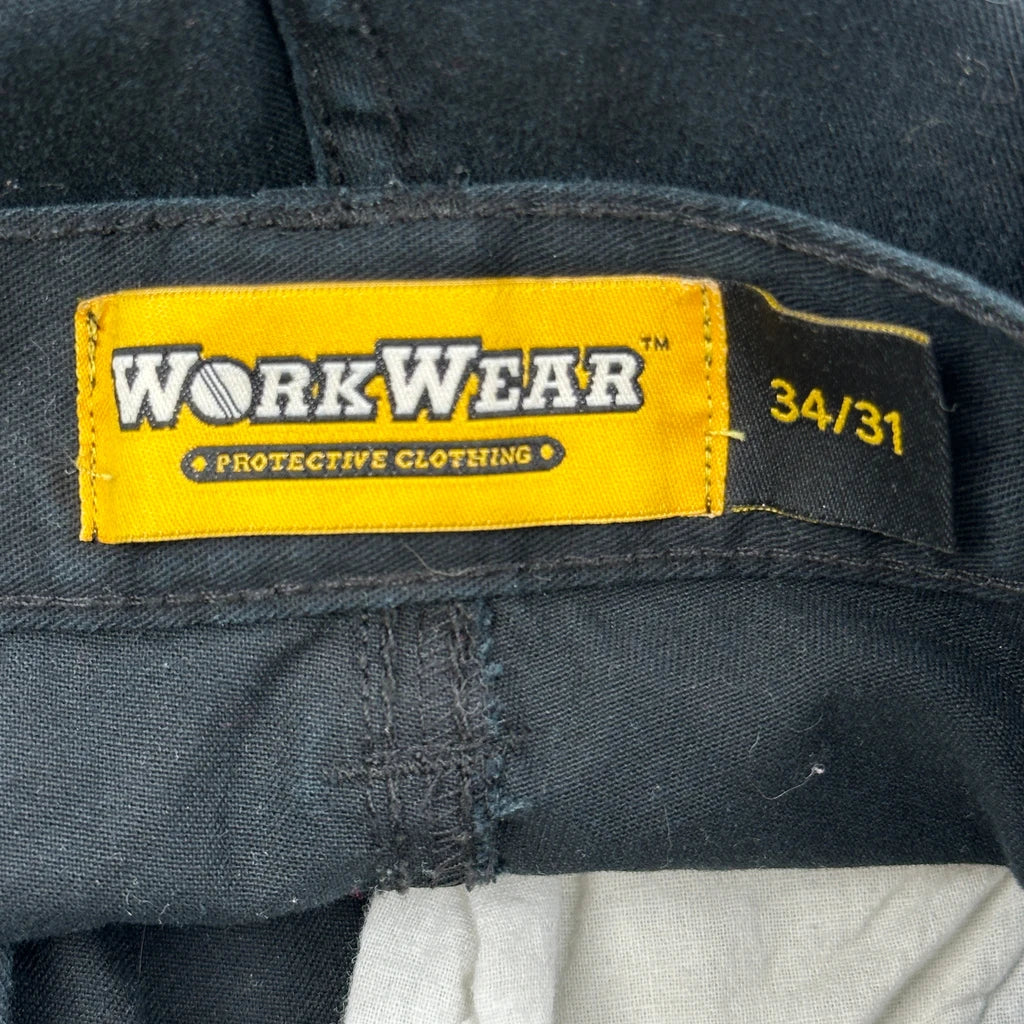 Workwear Cargo Trousers - 34W 31L Black Cotton - Image 3