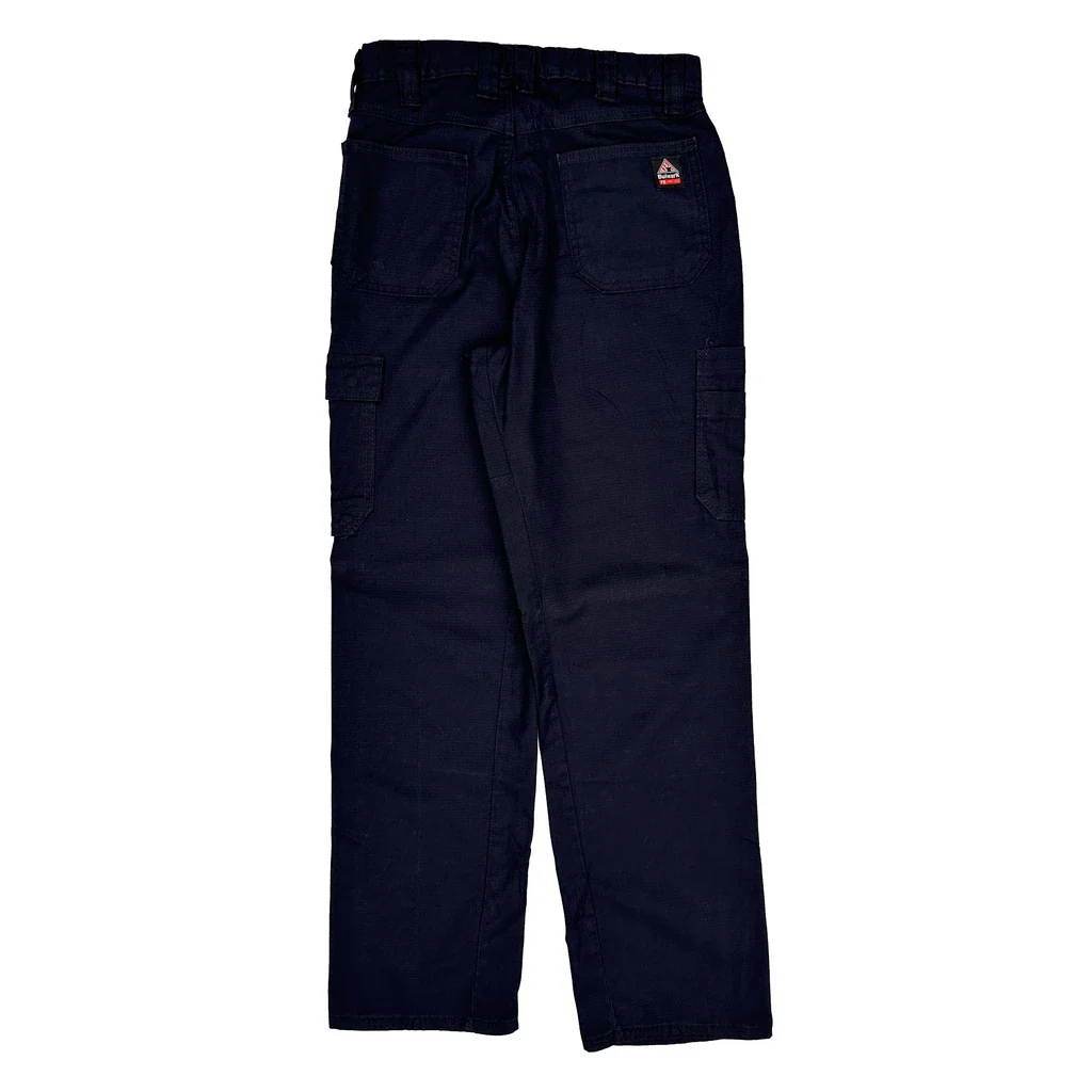 Workwear Cargo Trousers - 28W 32L Navy Cotton Blend