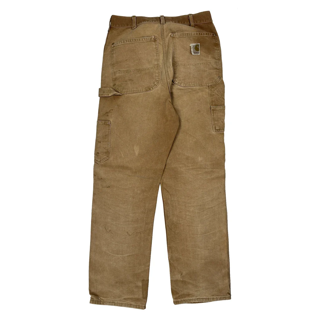 Workwear Carhartt Double Knee Carpenter Trousers - 32W 31L Brown Cotton
