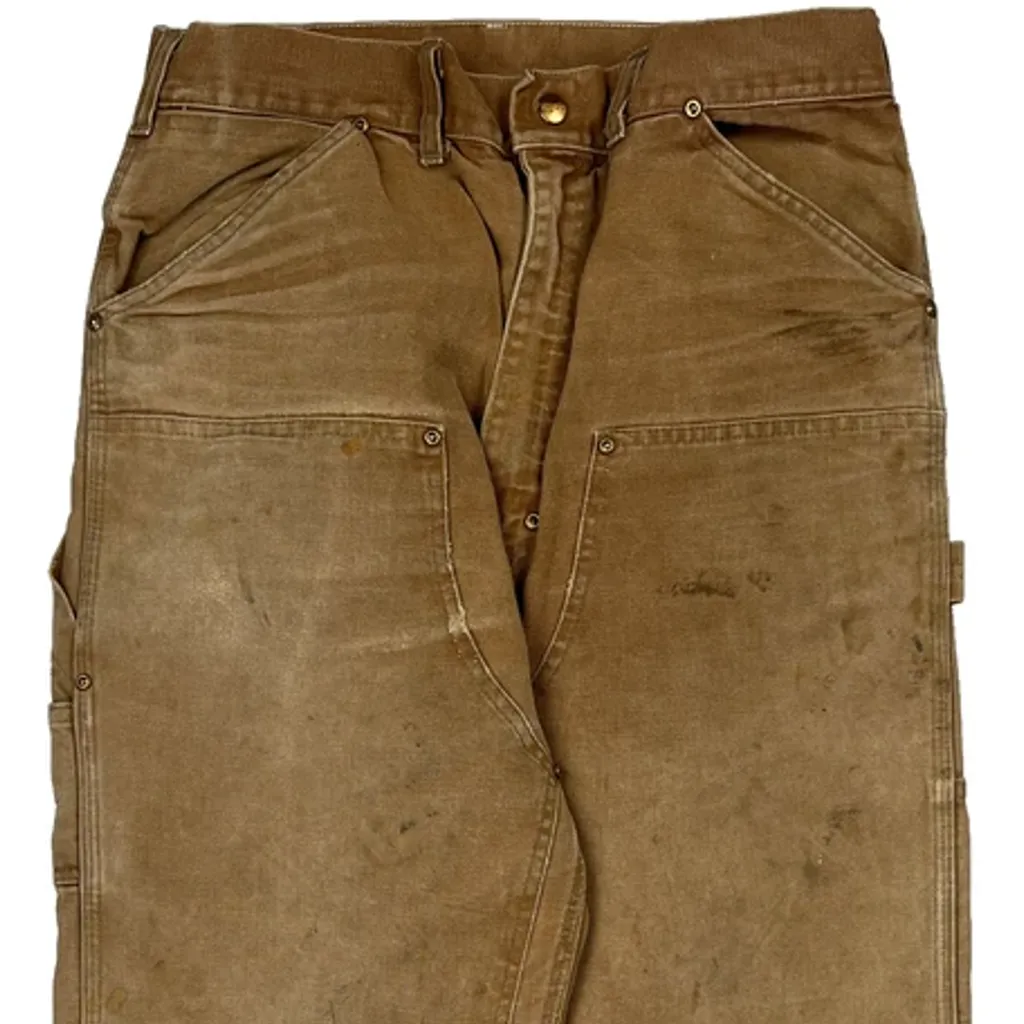 Workwear Carhartt Double Knee Carpenter Trousers - 32W 31L Brown Cotton - Image 8