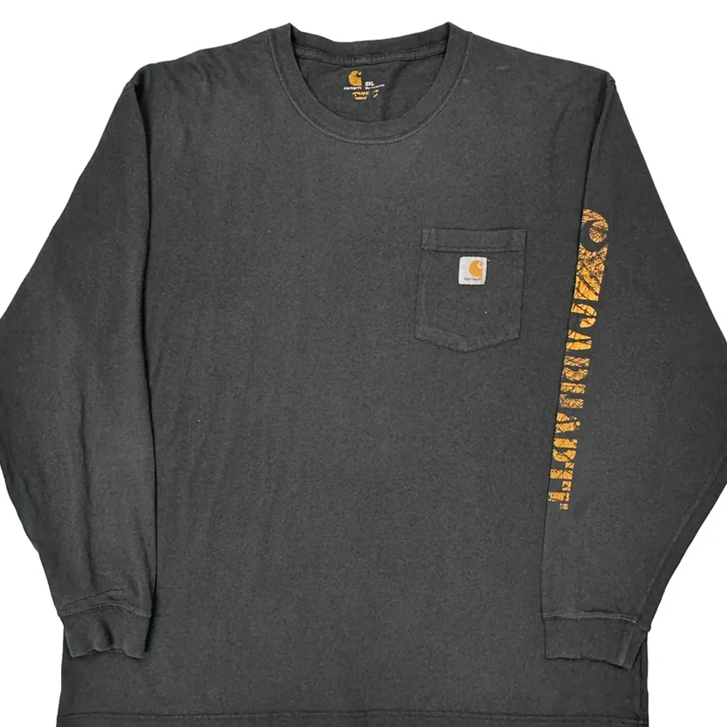 Workwear Carhartt Long Sleeve T-Shirt - 2XL Black Cotton - Image 5