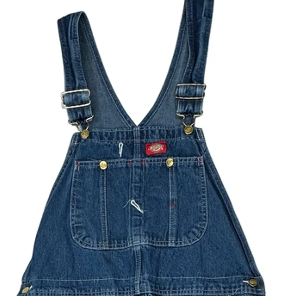 Workwear Dickies Cargo Dungarees - 38W 30L Blue Cotton - Image 8