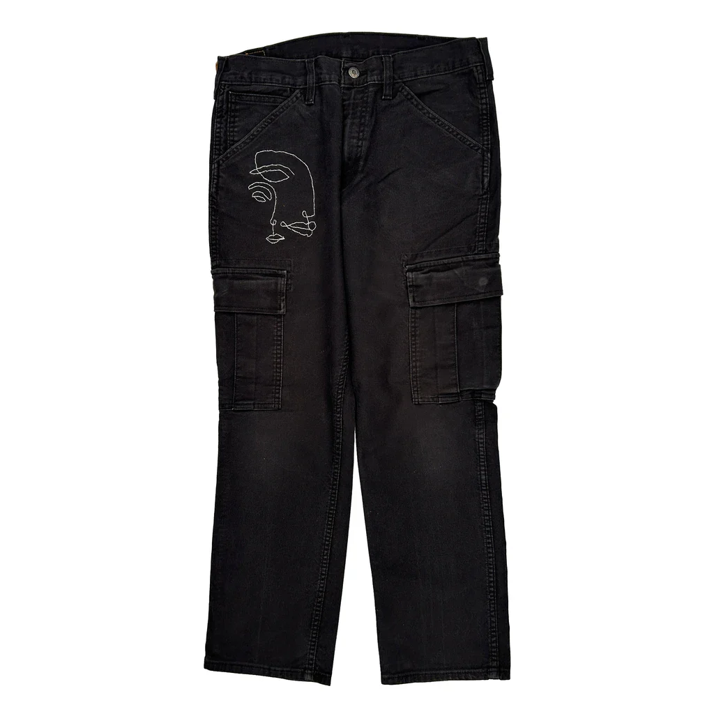 Workwear Levis Cargo Jeans - 33W 29L Black Cotton - Image 2
