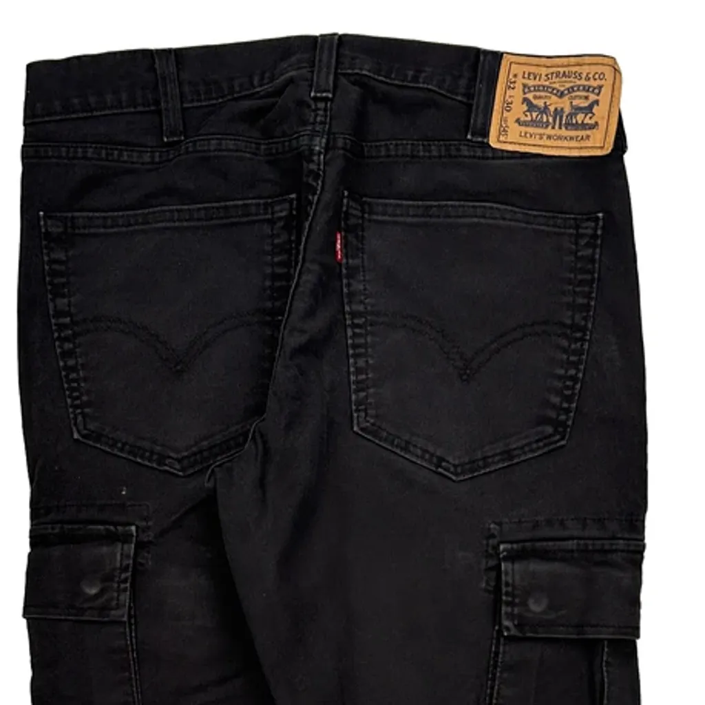 Workwear Levis Cargo Jeans - 33W 29L Black Cotton - Image 6