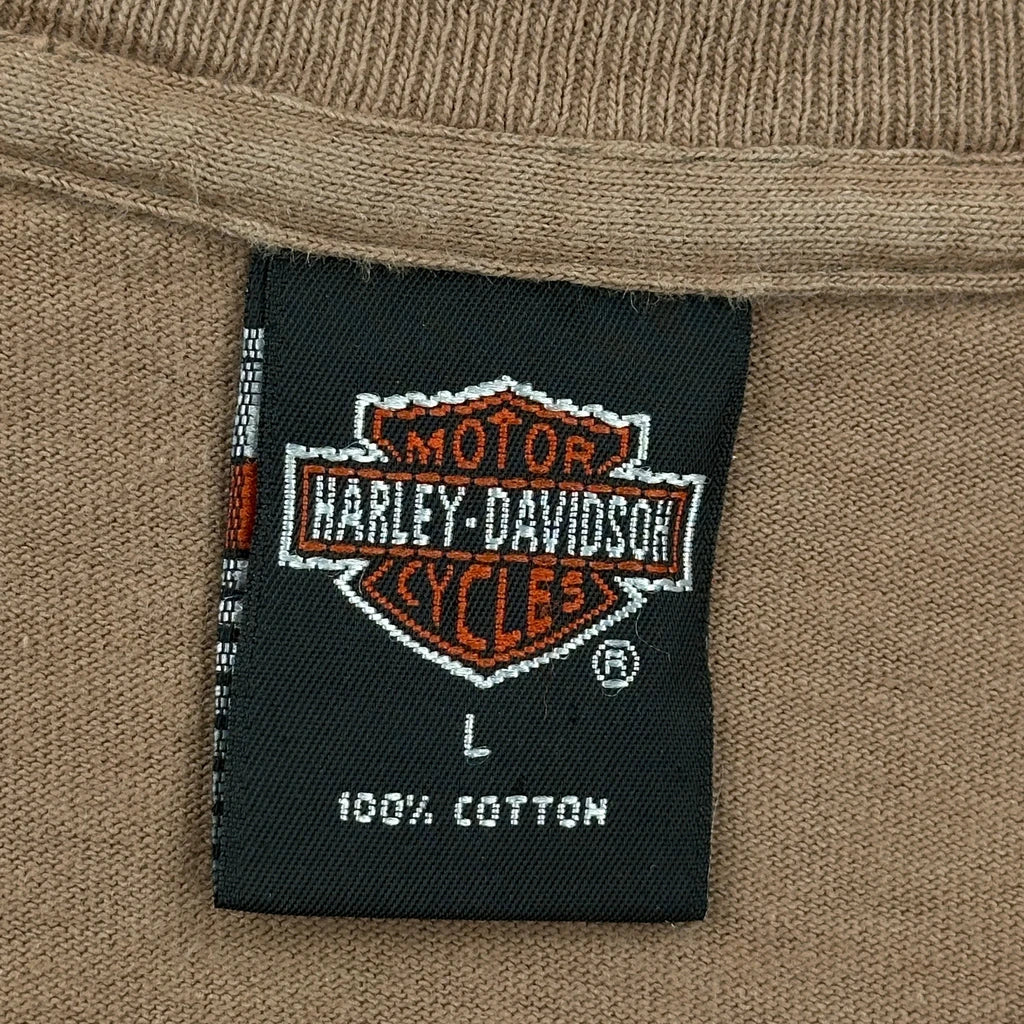 World Class Motorcycles Harley Davidson Graphic T-Shirt - Large Brown Cotton - Image 3